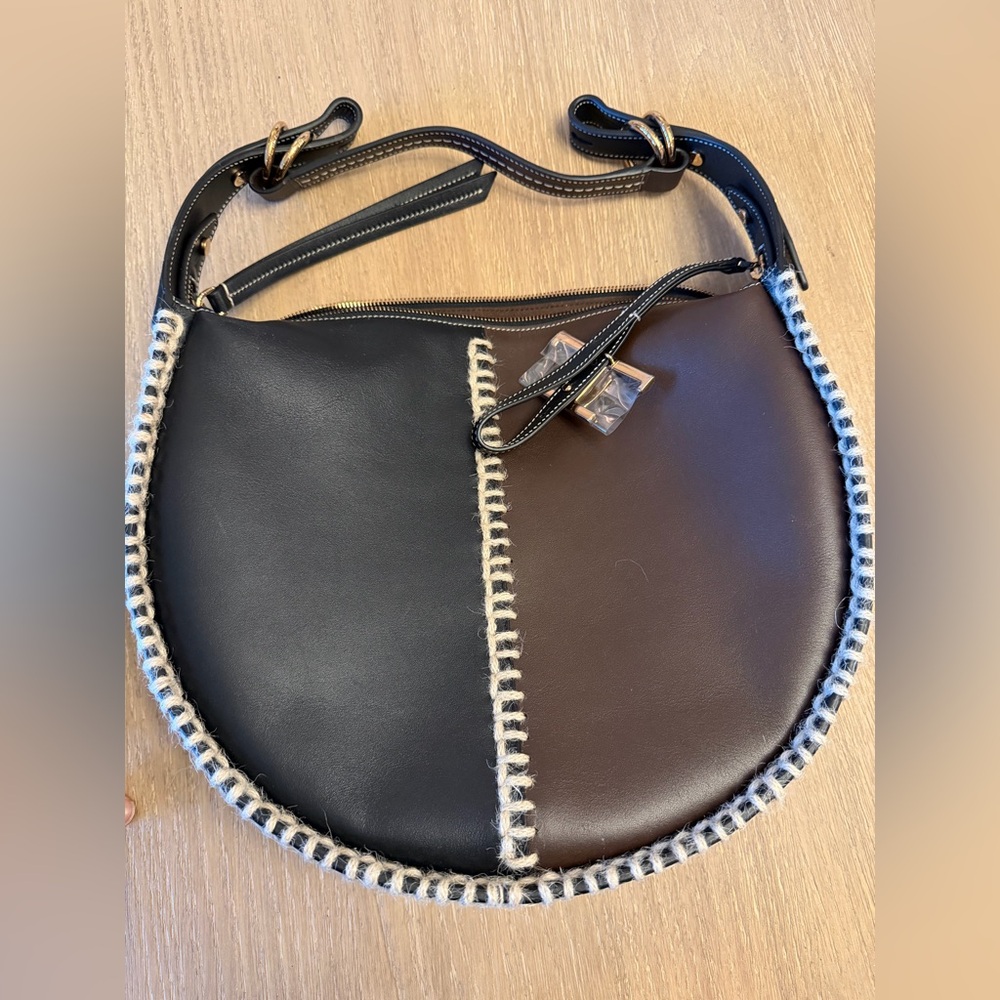 Tod's Brown & Black Colorblock Medium Leather Shoulder Bag barely used